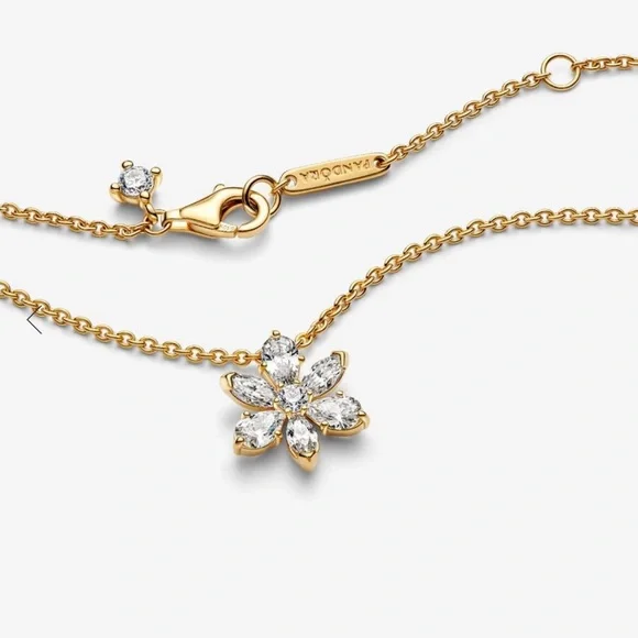 Pandora Jewelry Gold Flower Pendant Necklace Pandora Poshmark